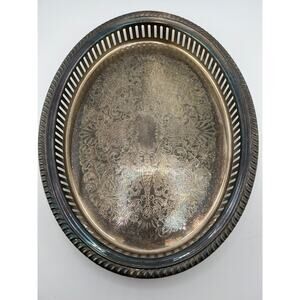 Baldwin Silver Plate‎ Large Oval Serving Tray